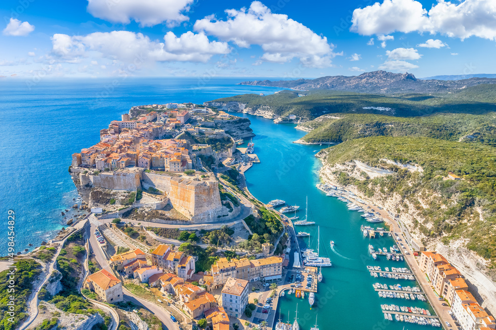 Poster Aerial view of Bonifacio town in Corsica island, France – Wall Art | UkPosters