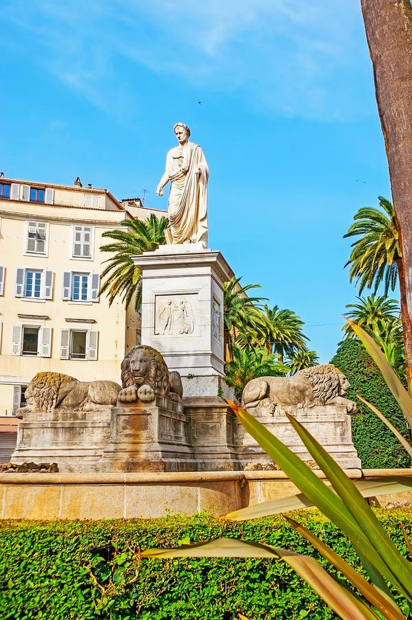 Napoleon Monument in Ajaccio, France Stock Image - Image of island, flower: 205216419