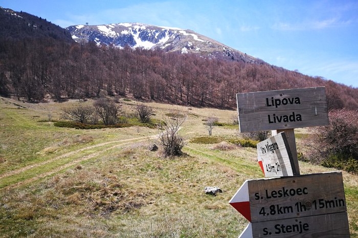 Lipova Livada · πινακίδα μονοπατιών